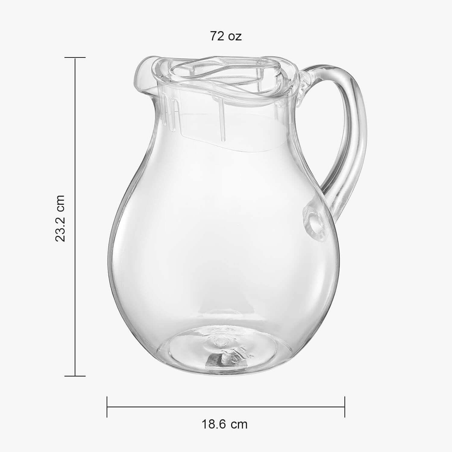 Unbreakable Acrylic Beverage Pitcher with Lid (72 oz)-4