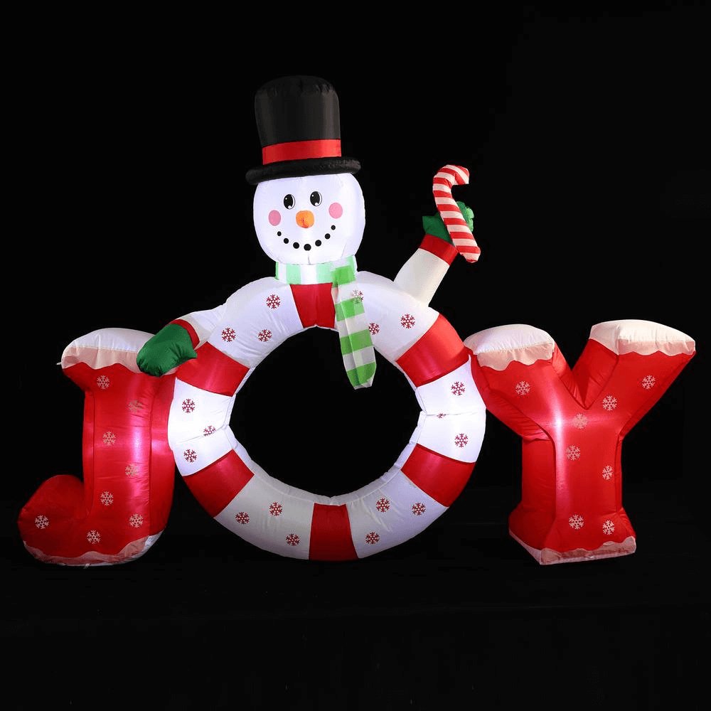 6Ft. "JOY" Inflatable Snowman - Hearth Home & Living