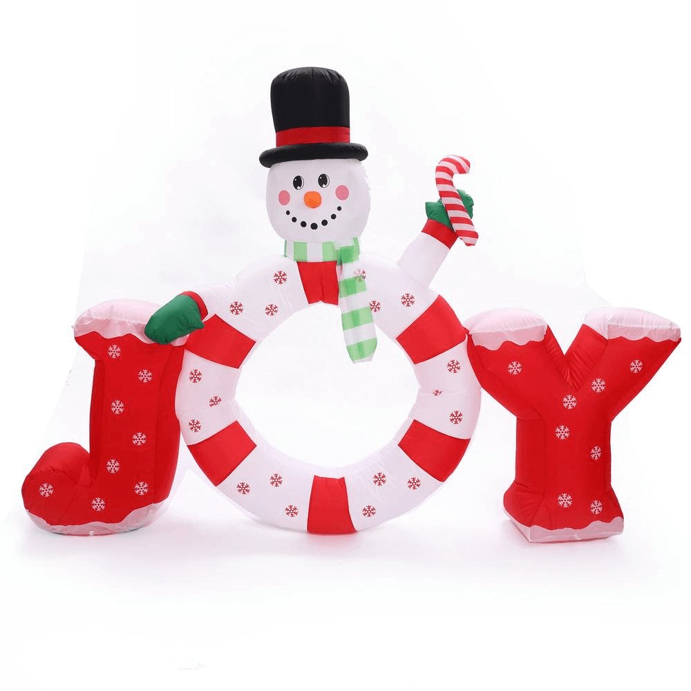 6Ft. "JOY" Inflatable Snowman - Hearth Home & Living