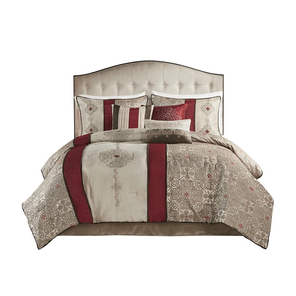 7 Piece Jacquard Comforter Set with Throw Pillows - Hearth Home & Living