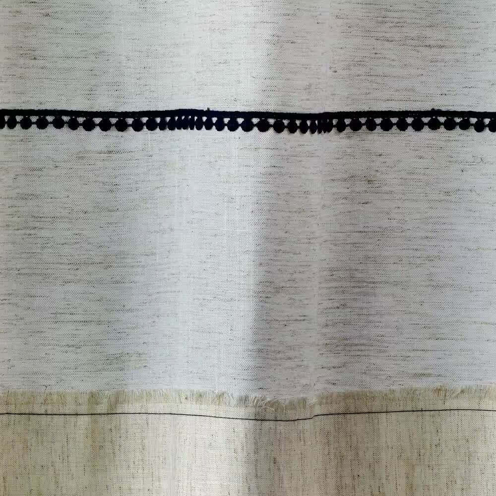 72 - inch Polyester/Linen Fabric Shower Curtain in Beige with Black Stripes - Hearth Home & Living