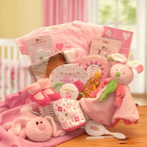 Hunny Bunny's New Baby Girl Gift Basket