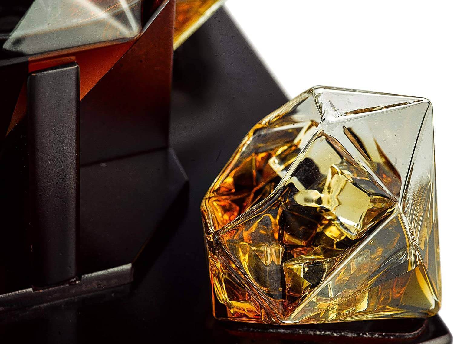  Diamond Whiskey Decanter l With 2 Diamond Glasses Liquor, Scotch, Rum, Bourbon, Vodka, Tequila Decanter (750 ML DECANTER)-1