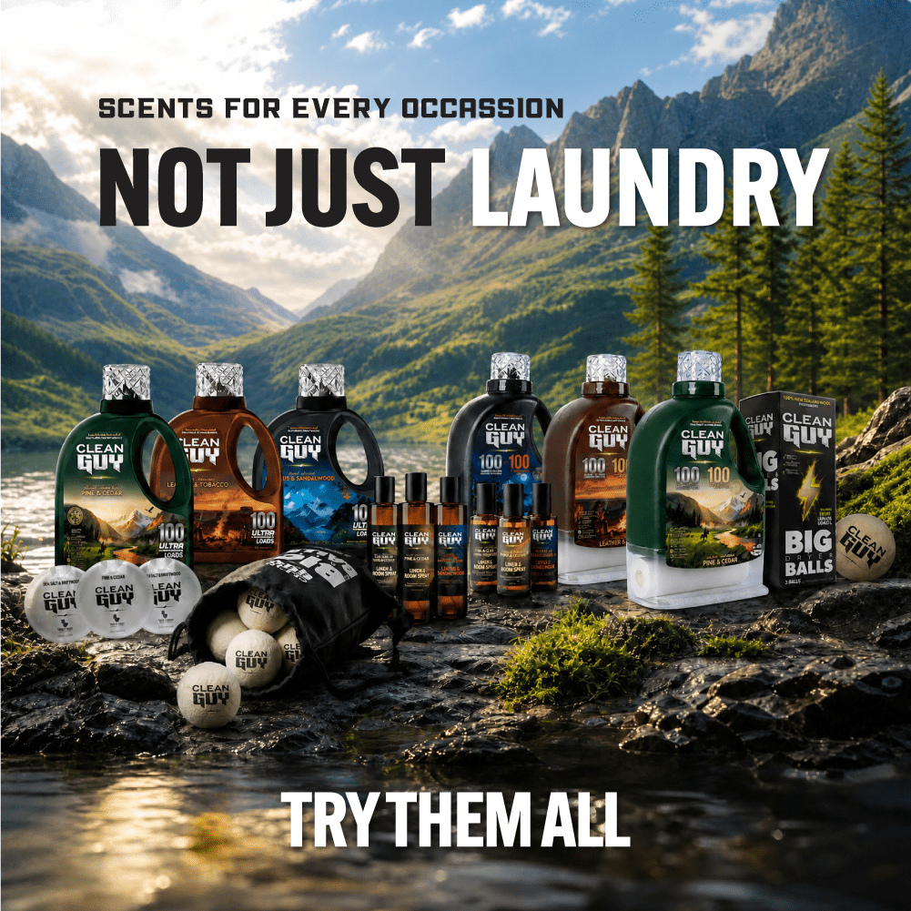 Heavy Duty Premium Laundry Detergent + Built-In Dryer Sheets (100 Loads) -  LEATHER & TOBACCO