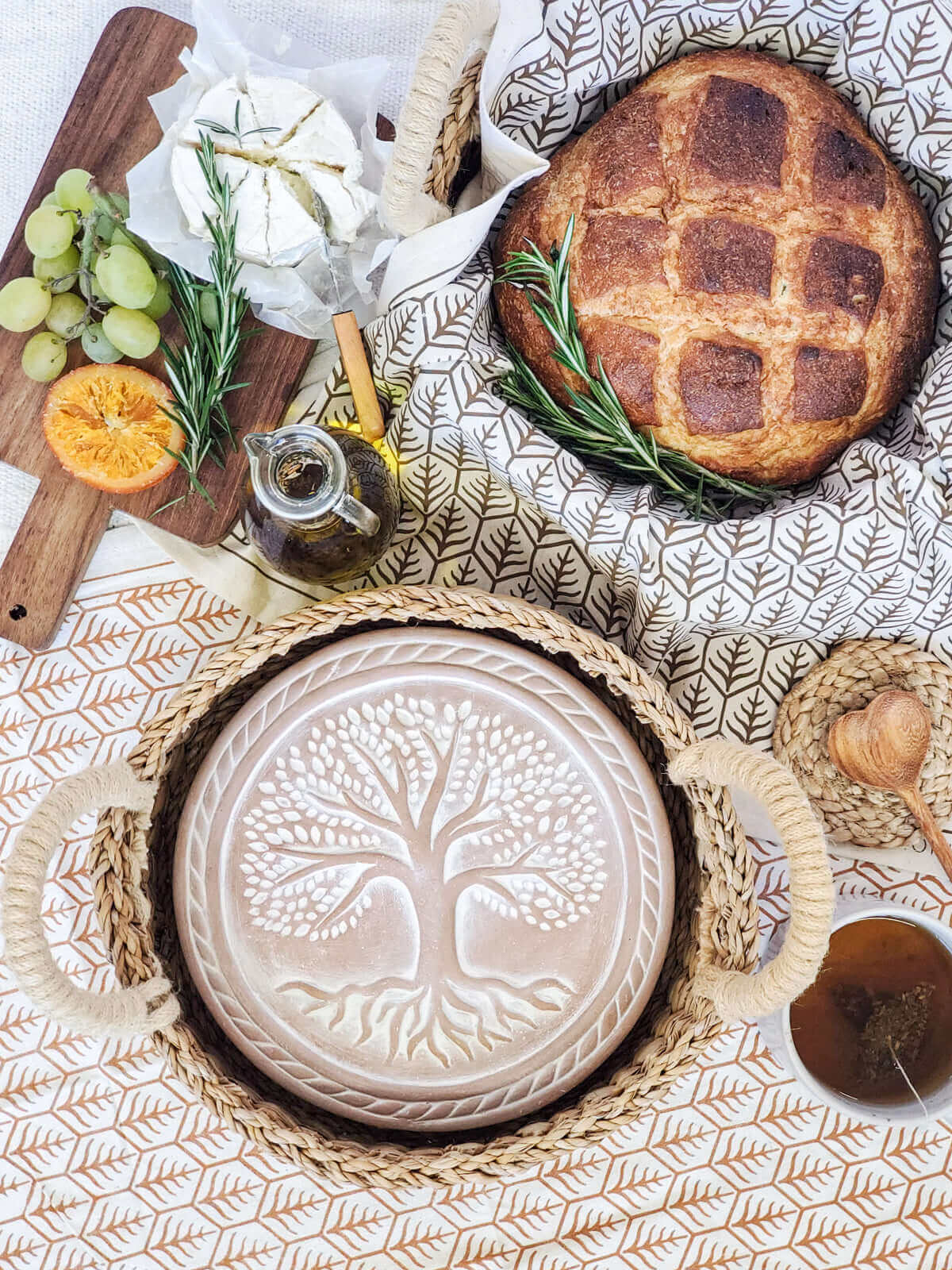 Bread Warmer & Basket - Tree of Life Round-1