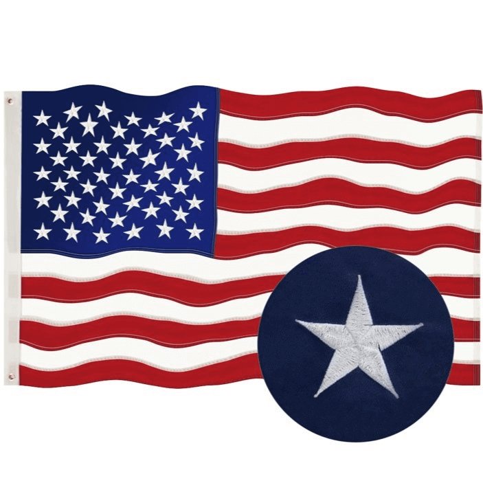 American Flag 3x5 FT Outdoor Heavy Duty Nylon with Embroidered Stars - Hearth Home & Living