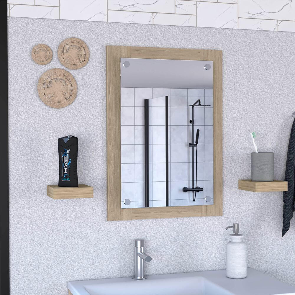 Bathroom Mirror Light Pine Finish - Hearth Home & Living