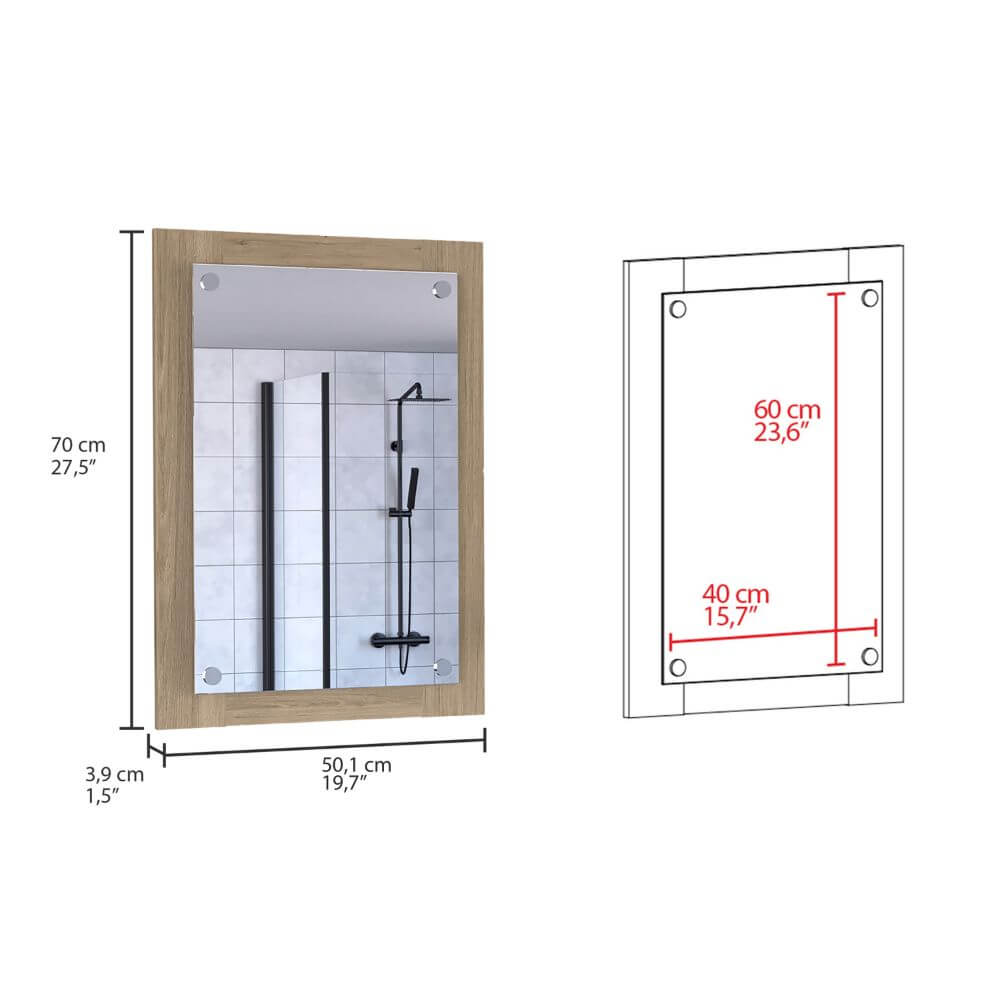 Bathroom Mirror Light Pine Finish - Hearth Home & Living