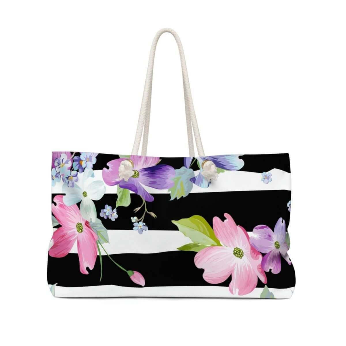 Black and White Floral - The Perfect Beach Bag - Hearth Home & Living