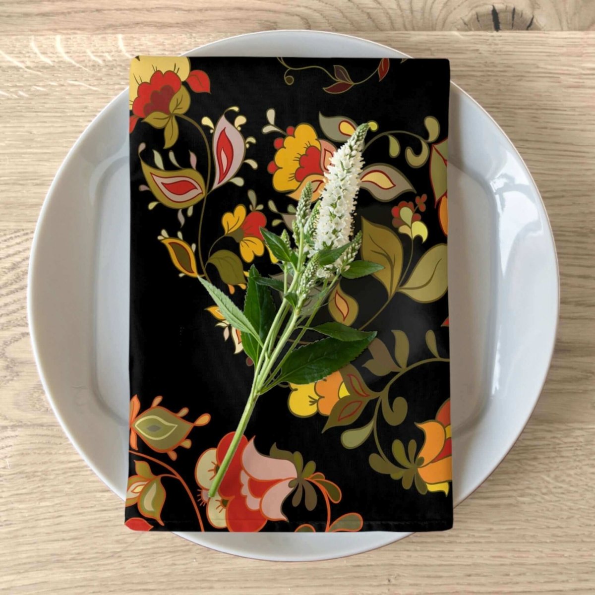 Black Floral Paisley Napkins 4 Pc. set - Hearth Home & Living