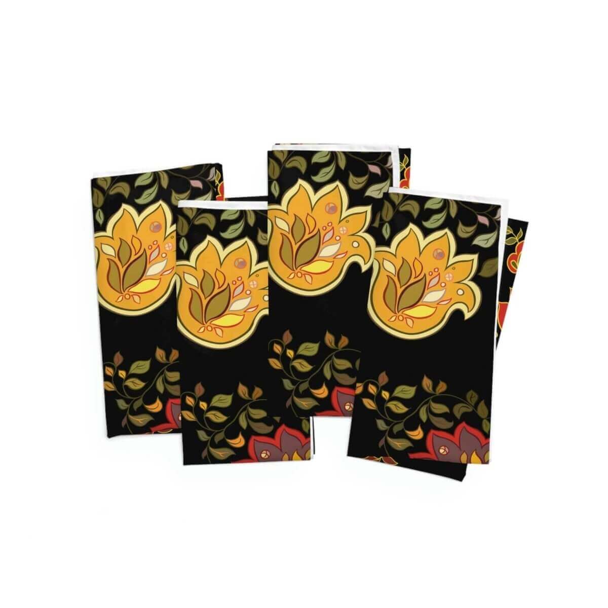 Black Floral Paisley Napkins 4 Pc. set - Hearth Home & Living