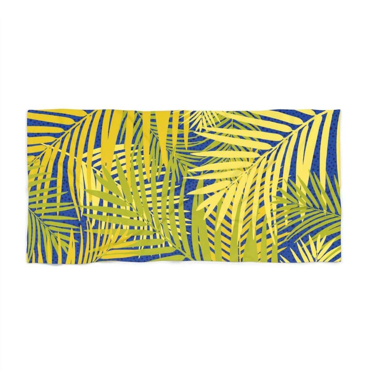 Blue & Yellow Beach Towel 36" X 72" Palm - Hearth Home & Living