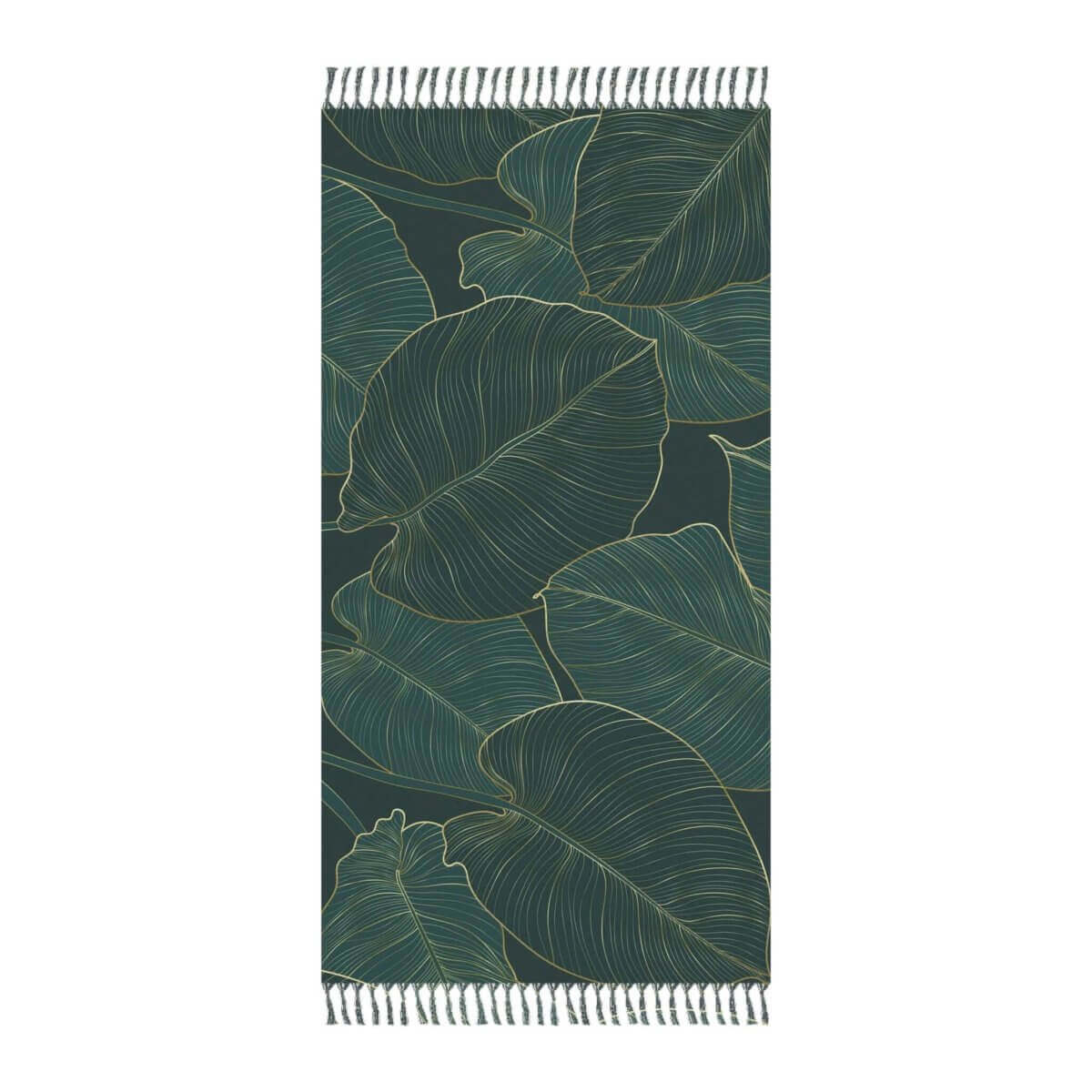 Boho Beach Cloth - Green & Gold Tropical Leaves - Hearth Home & Living