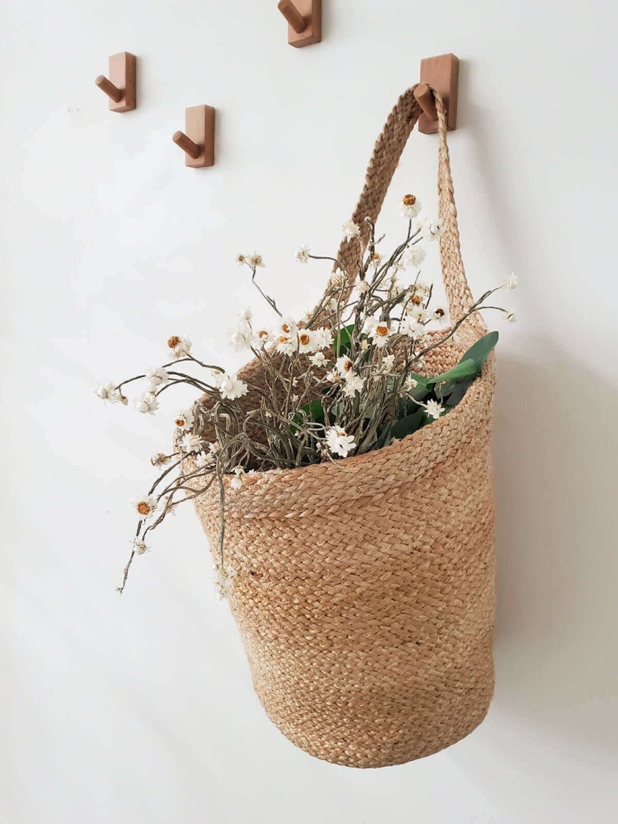 Braided Jute Wall Hanging Basket – Chic Storage - Hearth Home & Living