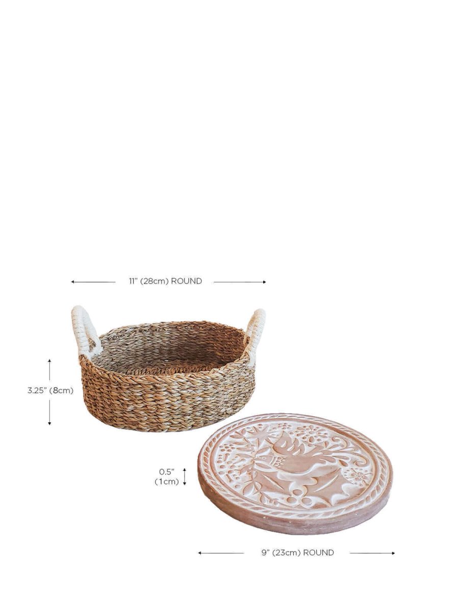 Bread Warmer & Basket - Round, Bird Design - Hearth Home & Living