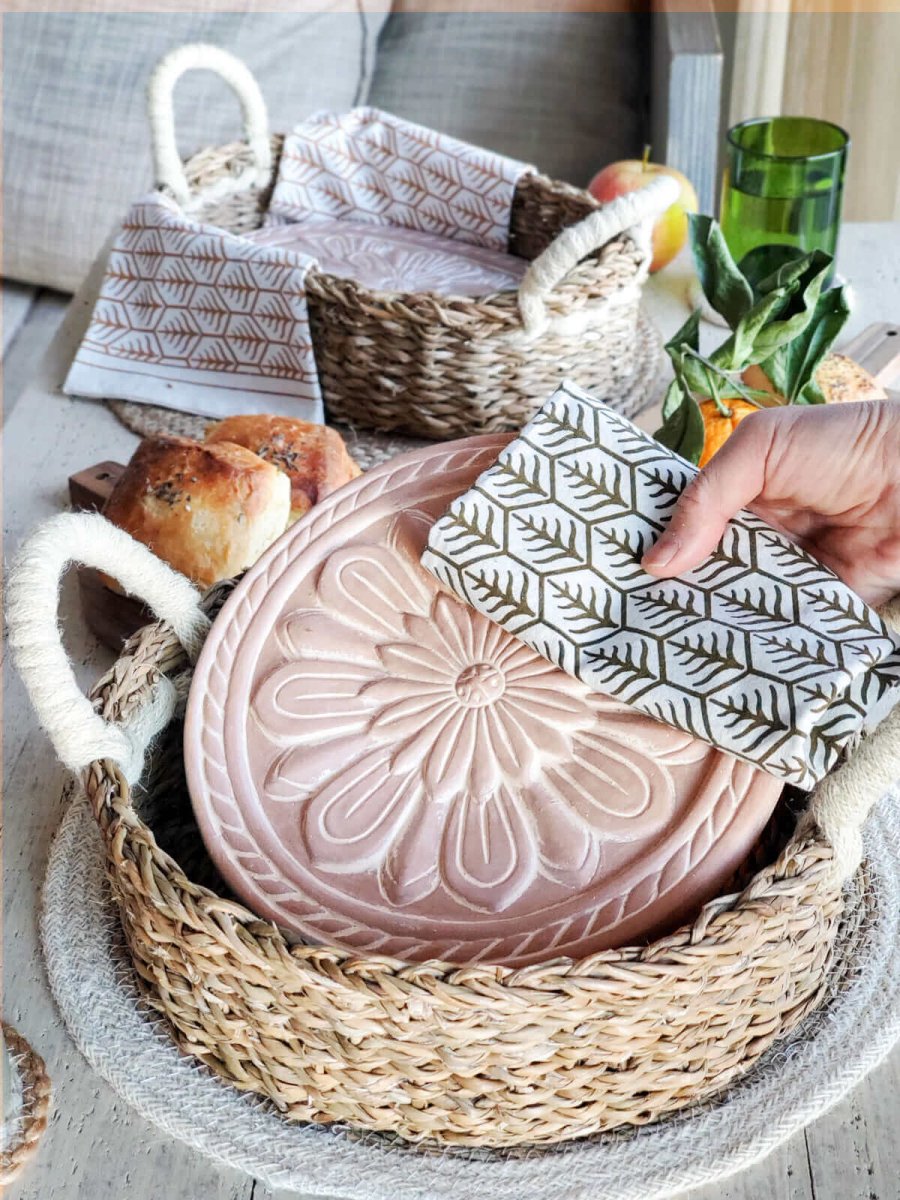 Bread Warmer & Basket with Tea Towel - Vintage Flower - Hearth Home & Living