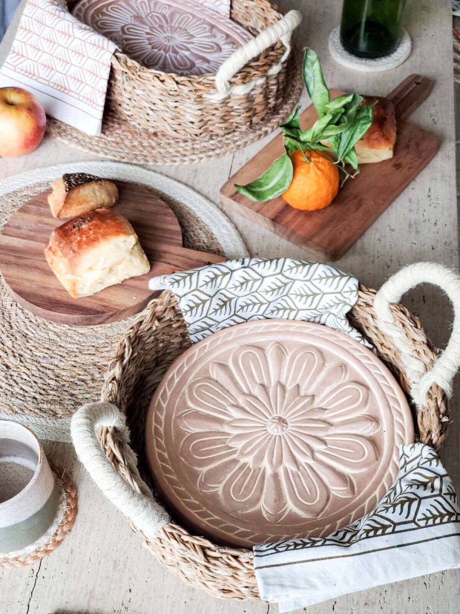 Bread Warmer & Basket with Tea Towel - Vintage Flower - Hearth Home & Living