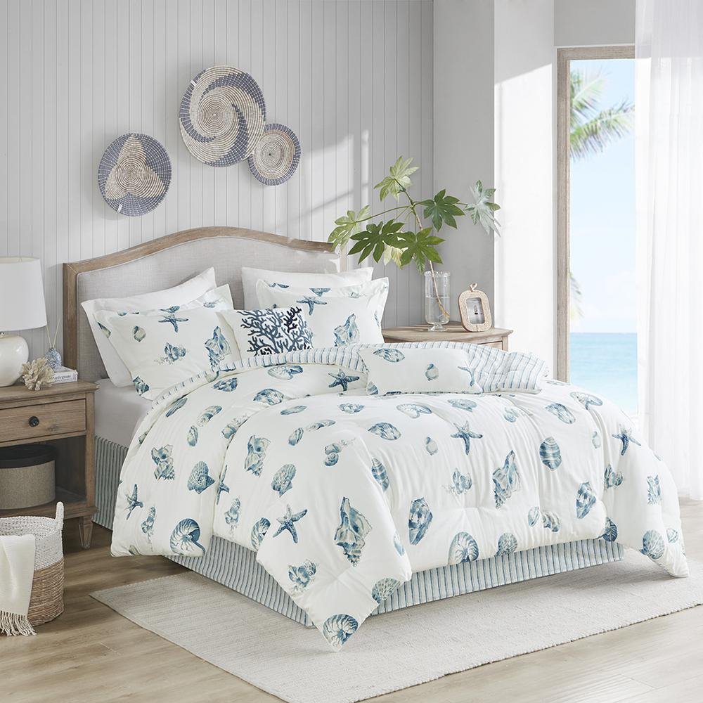 Casual Beach House Comforter Set - Shell Pattern Bedding - Hearth Home & Living