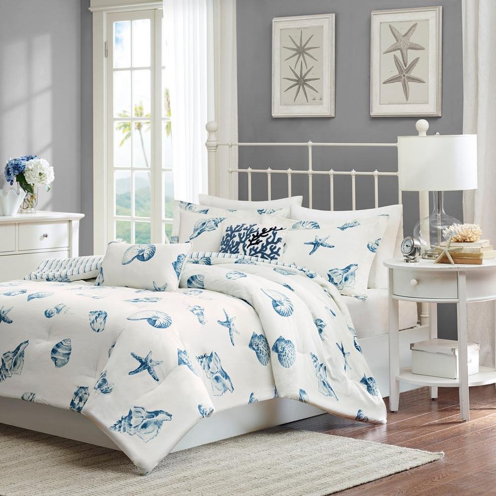 Casual Beach House Comforter Set - Shell Pattern Bedding - Hearth Home & Living