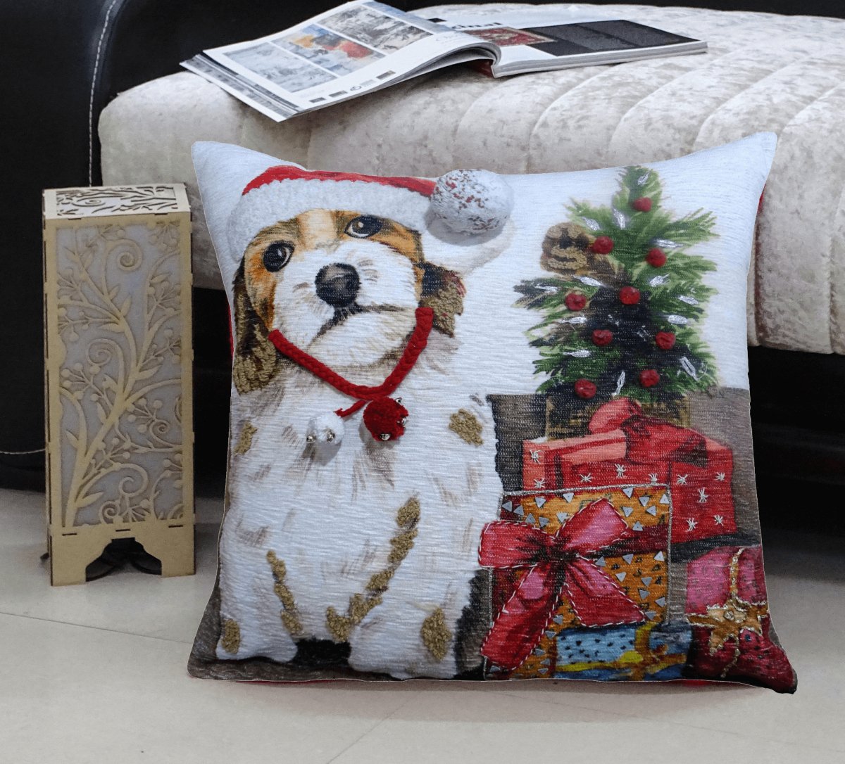 Christmas Cutie Puppy Accent Throw Pillow 20" x 20" - Hearth Home & Living