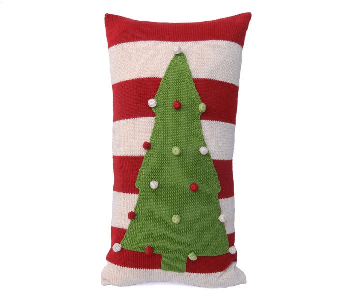 Christmas Tree Lumbar Pillow with Stripes - Hearth Home & Living