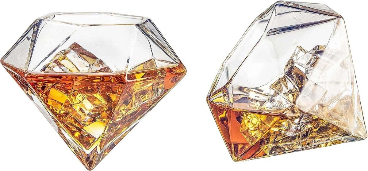 Diamond Whiskey Decanter with 2 Diamond Glasses - Hearth Home & Living