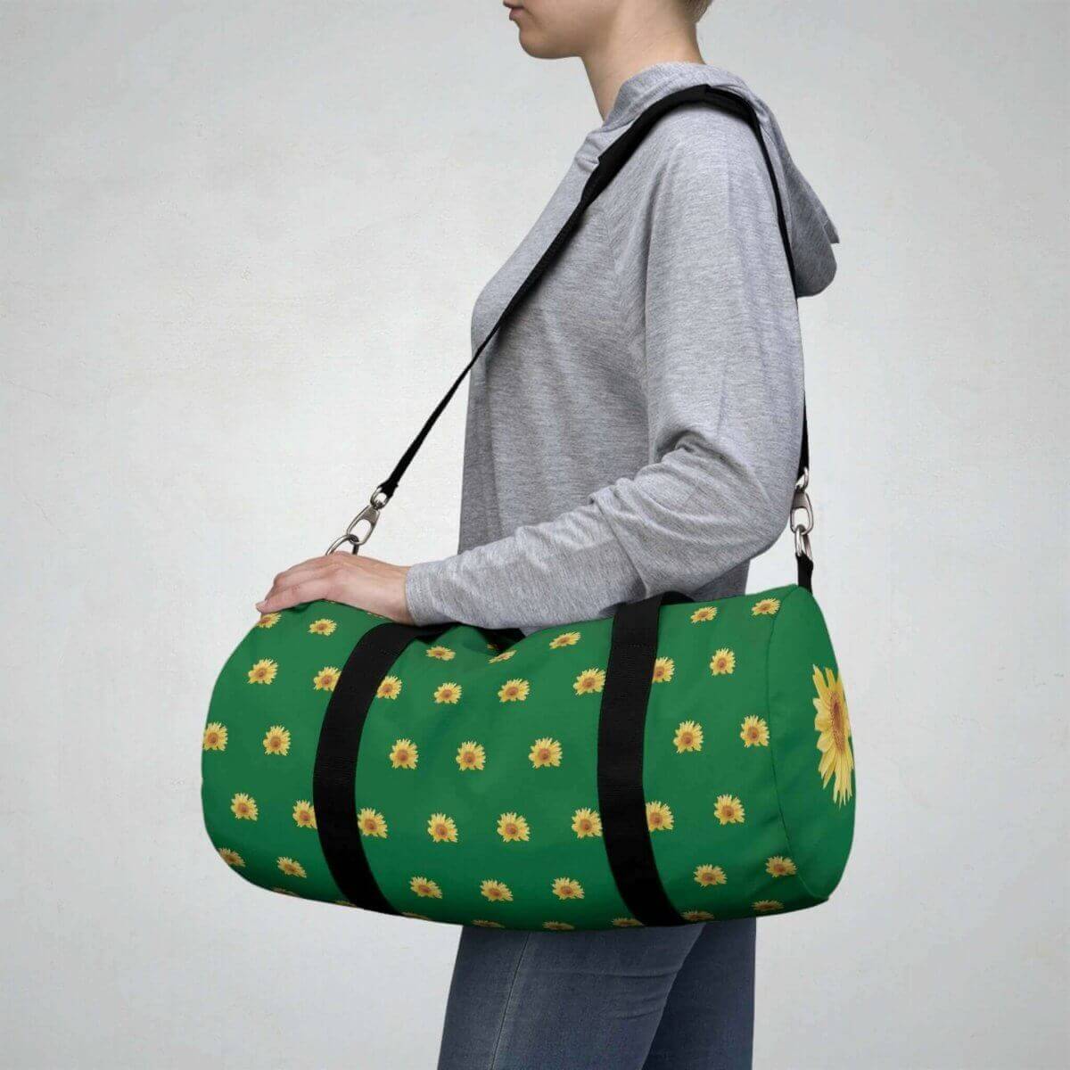 Duffel Bag - Green Sunny Sunflower Design - Hearth Home & Living