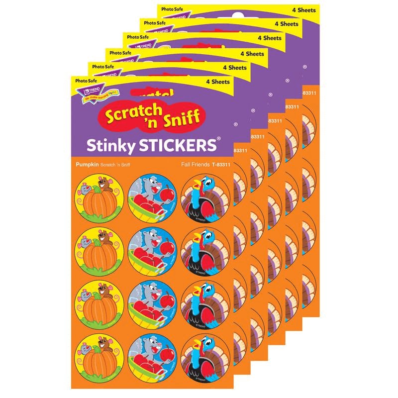 Fall Friends/Pumpkin Stinky Stickers, 48 Per Pack, 6 Packs - Hearth Home & Living