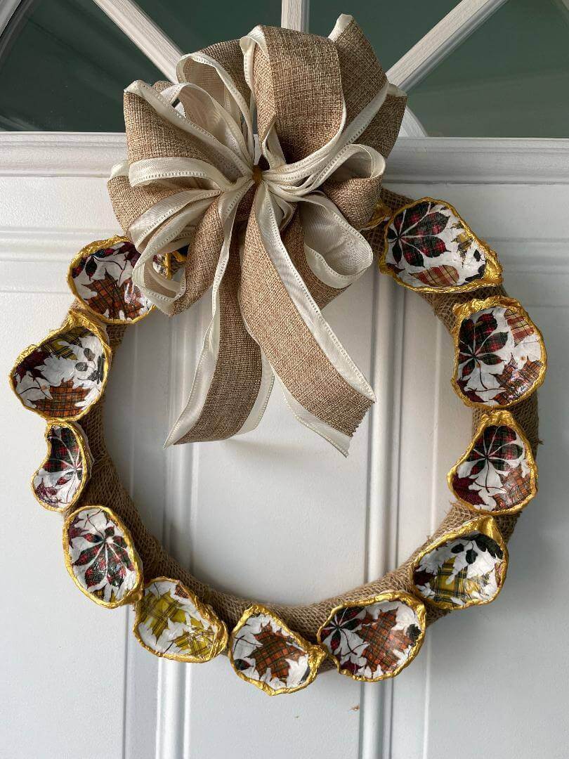 Fall Leaves, Shell Craft Wreath - Hearth Home & Living