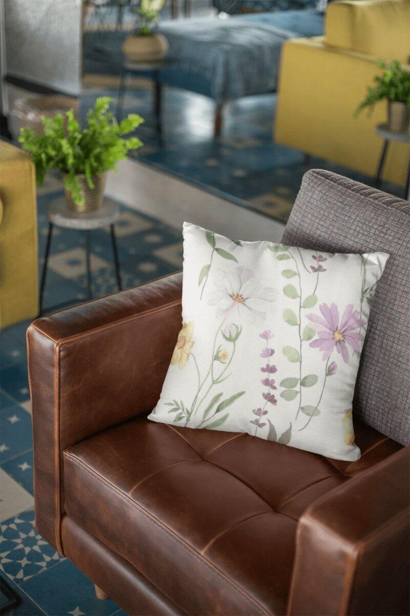 Floral Pattern Square Pillow - Hearth Home & Living