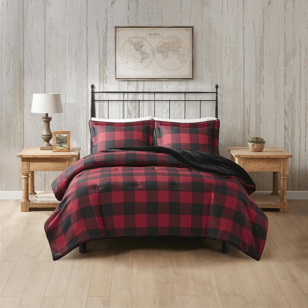 Full/Queen Down Comforter Set - Red Plaid - Hearth Home & Living