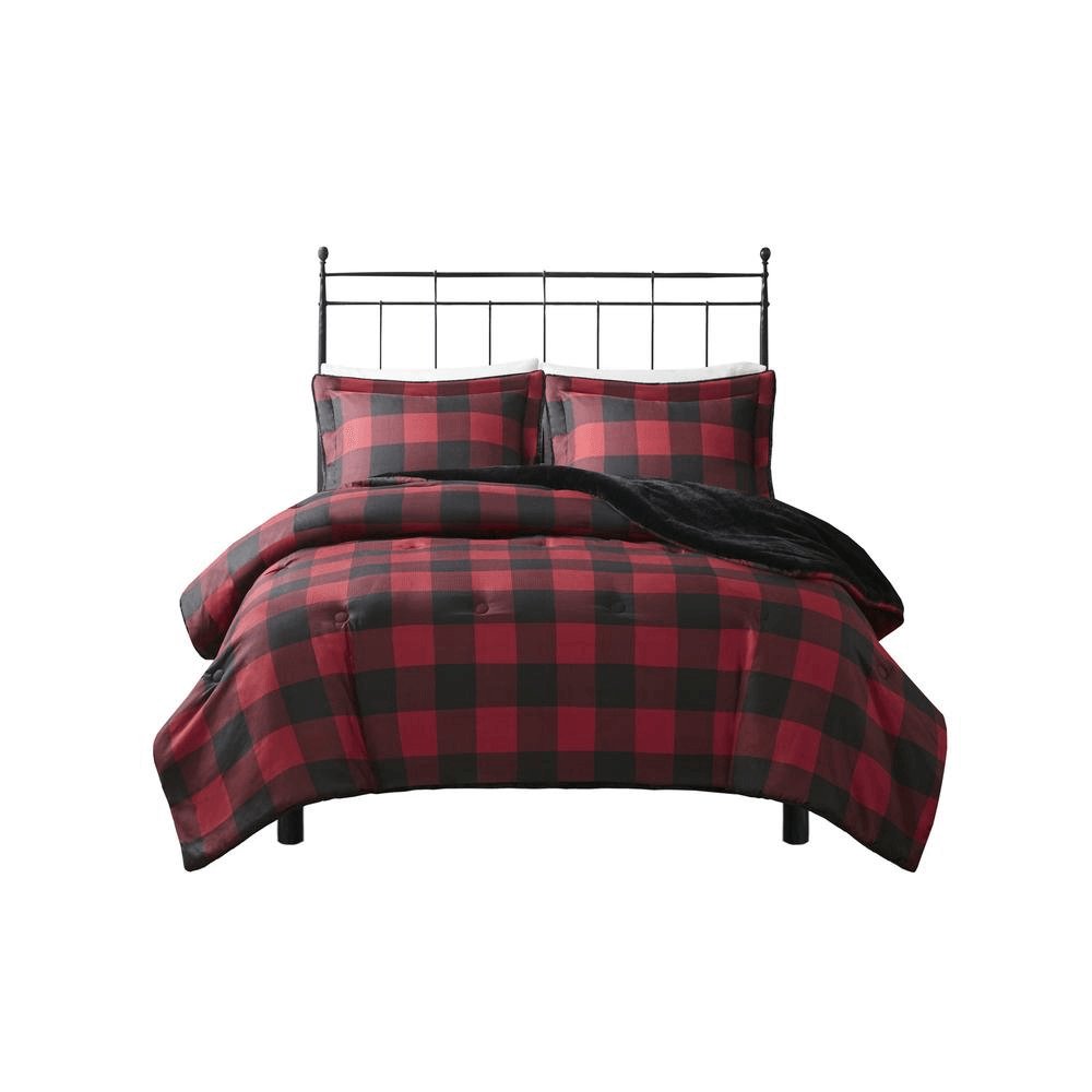 Full/Queen Down Comforter Set - Red Plaid - Hearth Home & Living