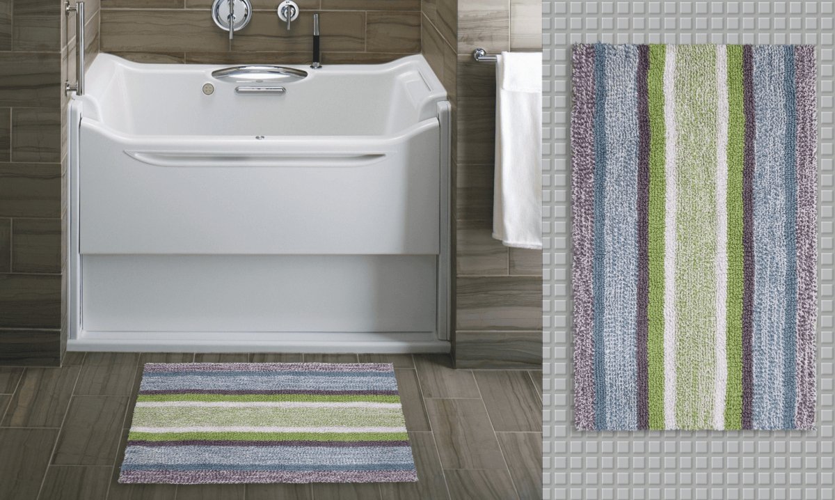 Hand Loomed Multi Color Striped Bath Rug - Hearth Home & Living