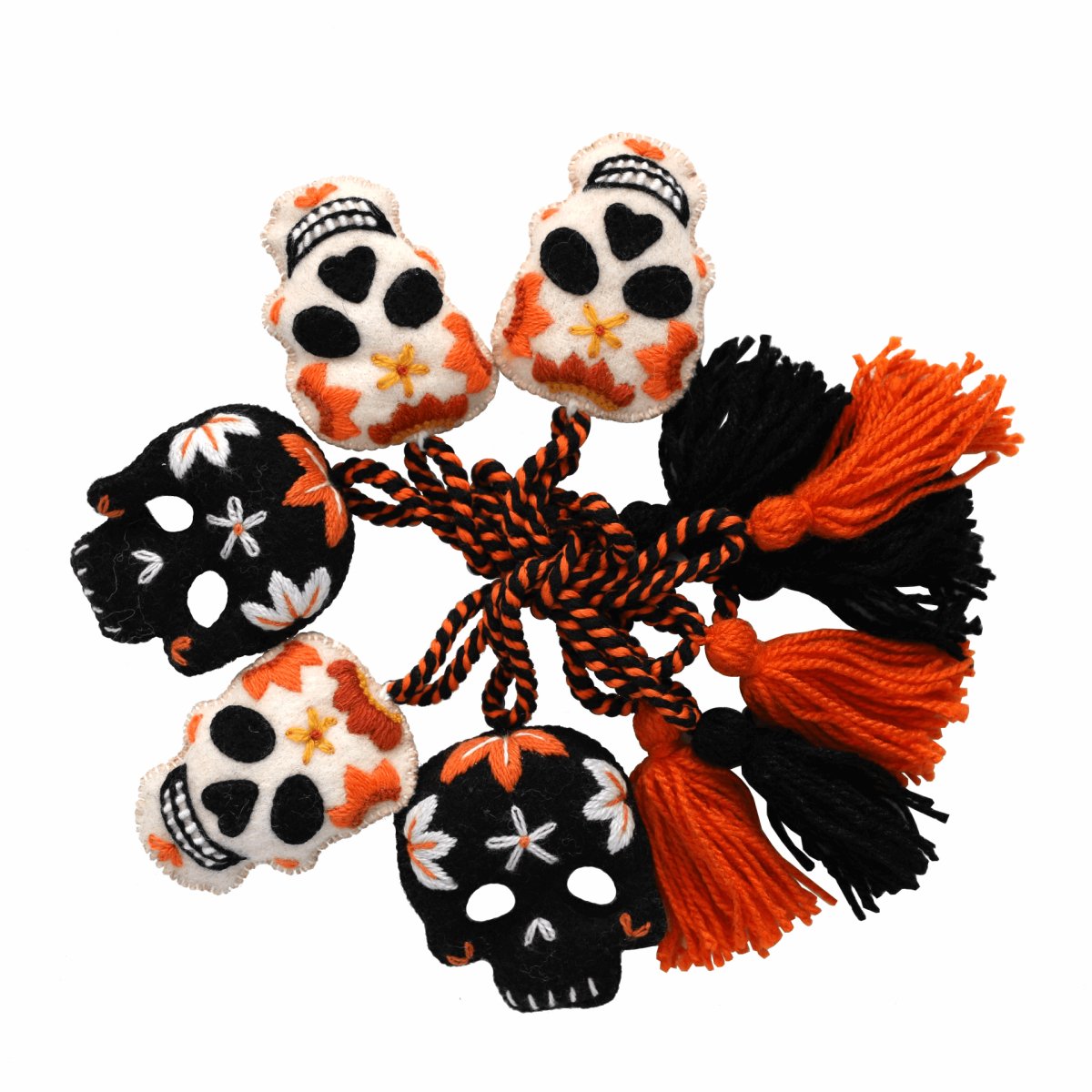 Handcrafted Artisan Skull Halloween Mantle Garland - Hearth Home & Living