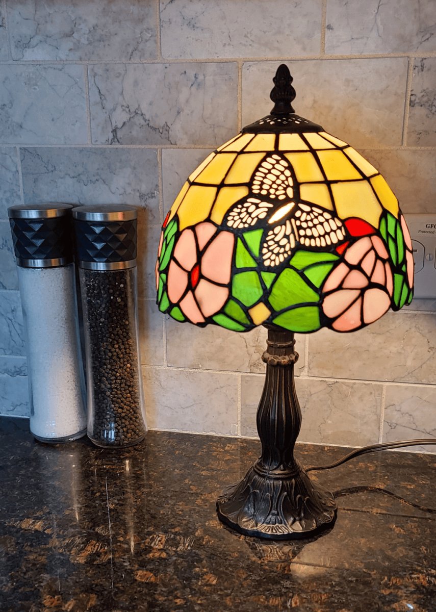 Handcrafted Tiffany Style Table Lamp - Butterfly - Hearth Home & Living