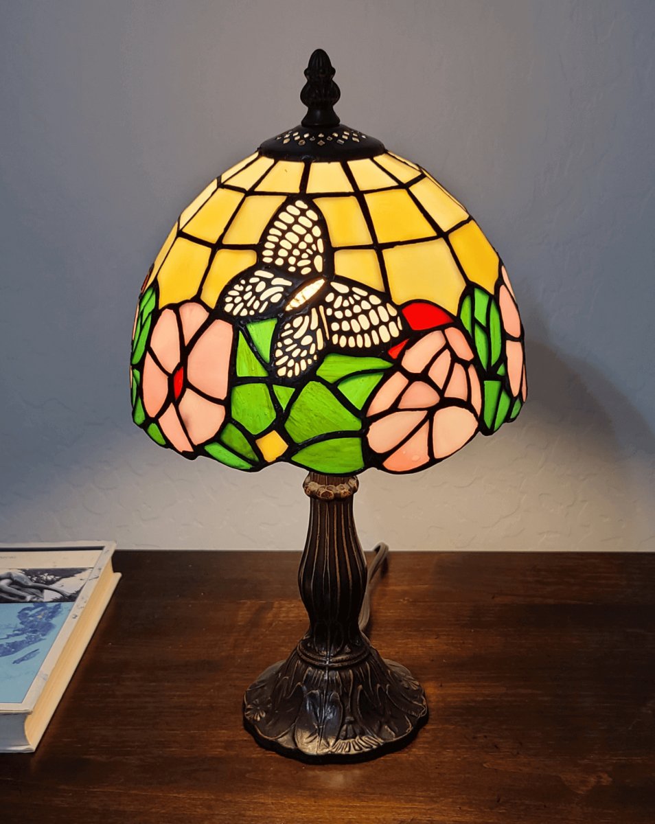 Handcrafted Tiffany Style Table Lamp - Butterfly - Hearth Home & Living