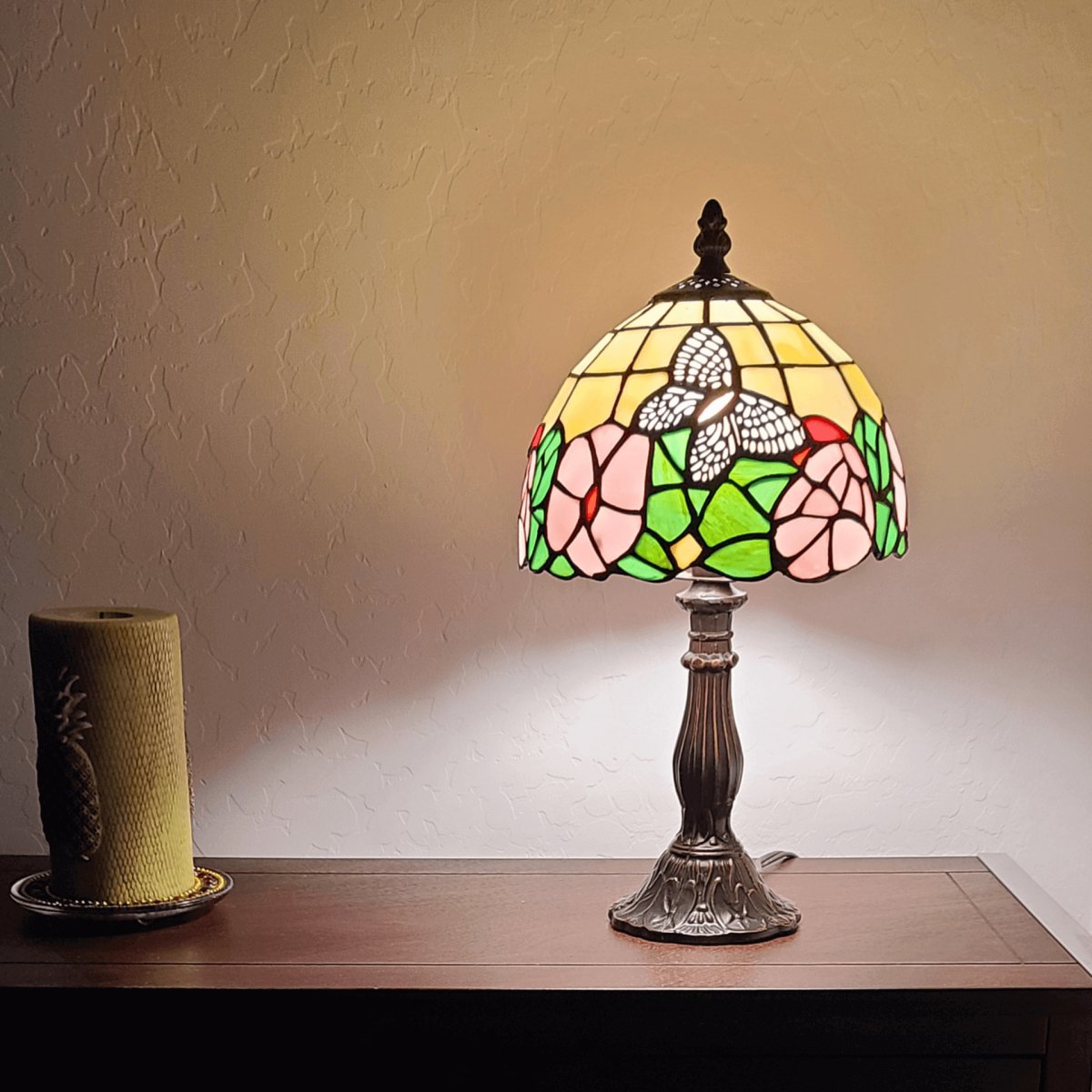 Handcrafted Tiffany Style Table Lamp - Butterfly - Hearth Home & Living