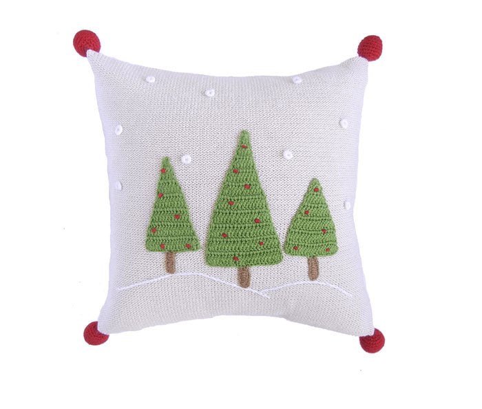 Handmade Artisan Three Tree 12" Pillow, Ecru | Hearth Home & Living - Hearth Home & Living