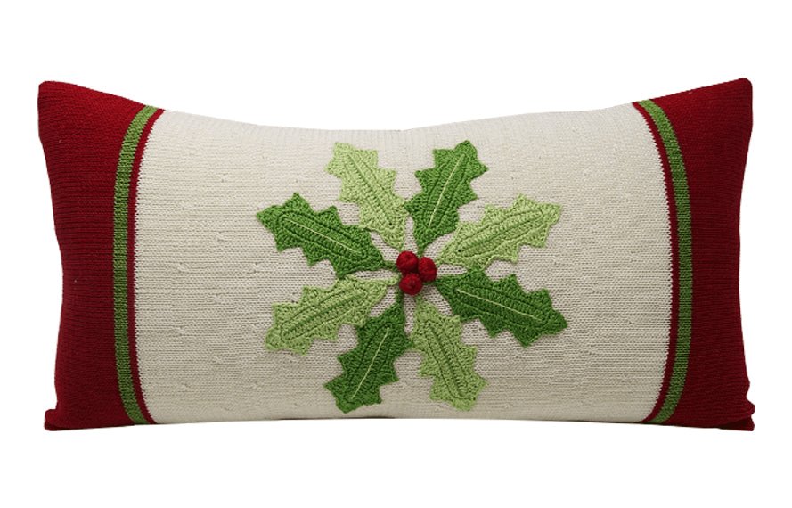 Handmade Artisanal Classic Holly Pinwheel Lumbar Pillow - Hearth Home & Living