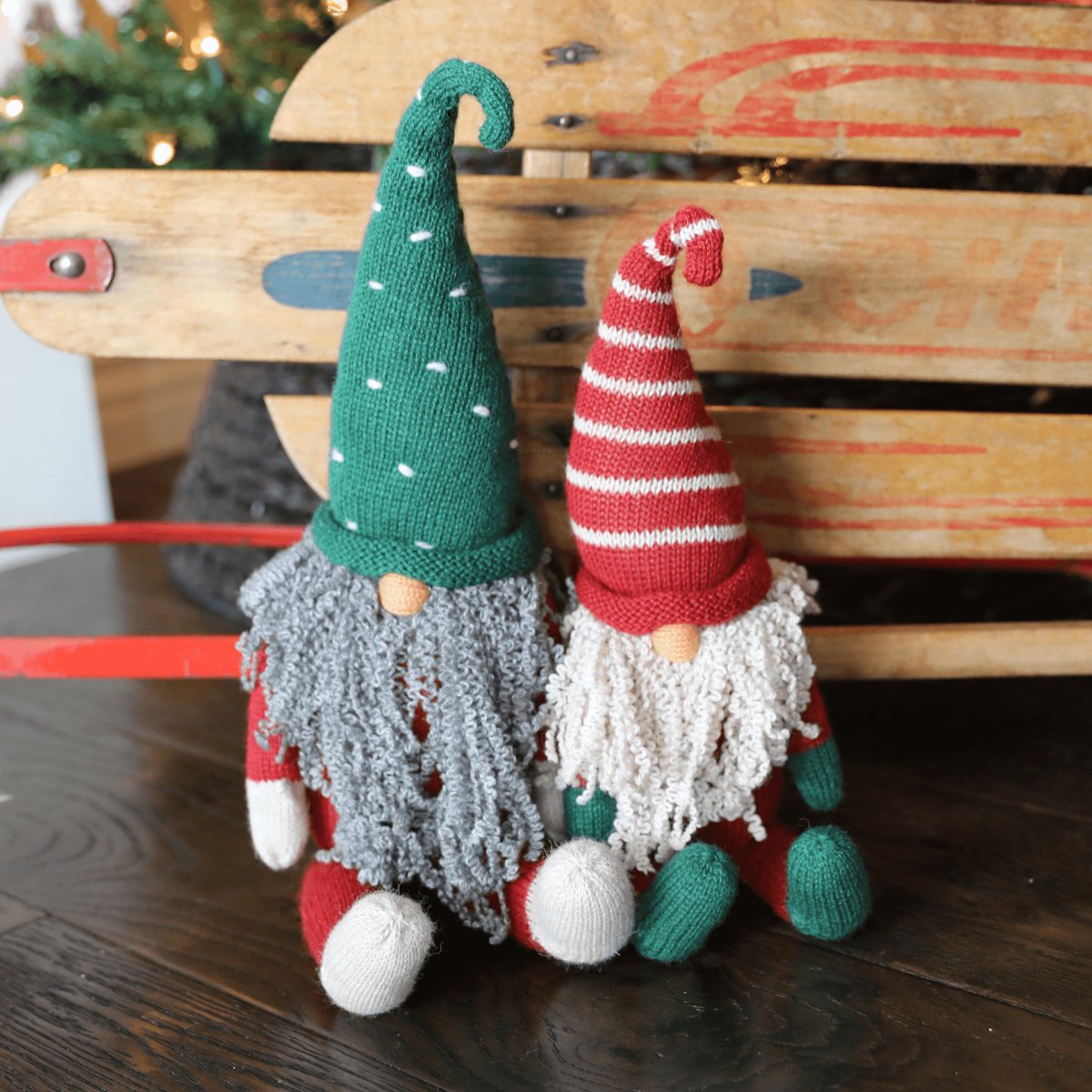 Handmade Artisanal Sitting Christmas Gnome 15" - Hearth Home & Living