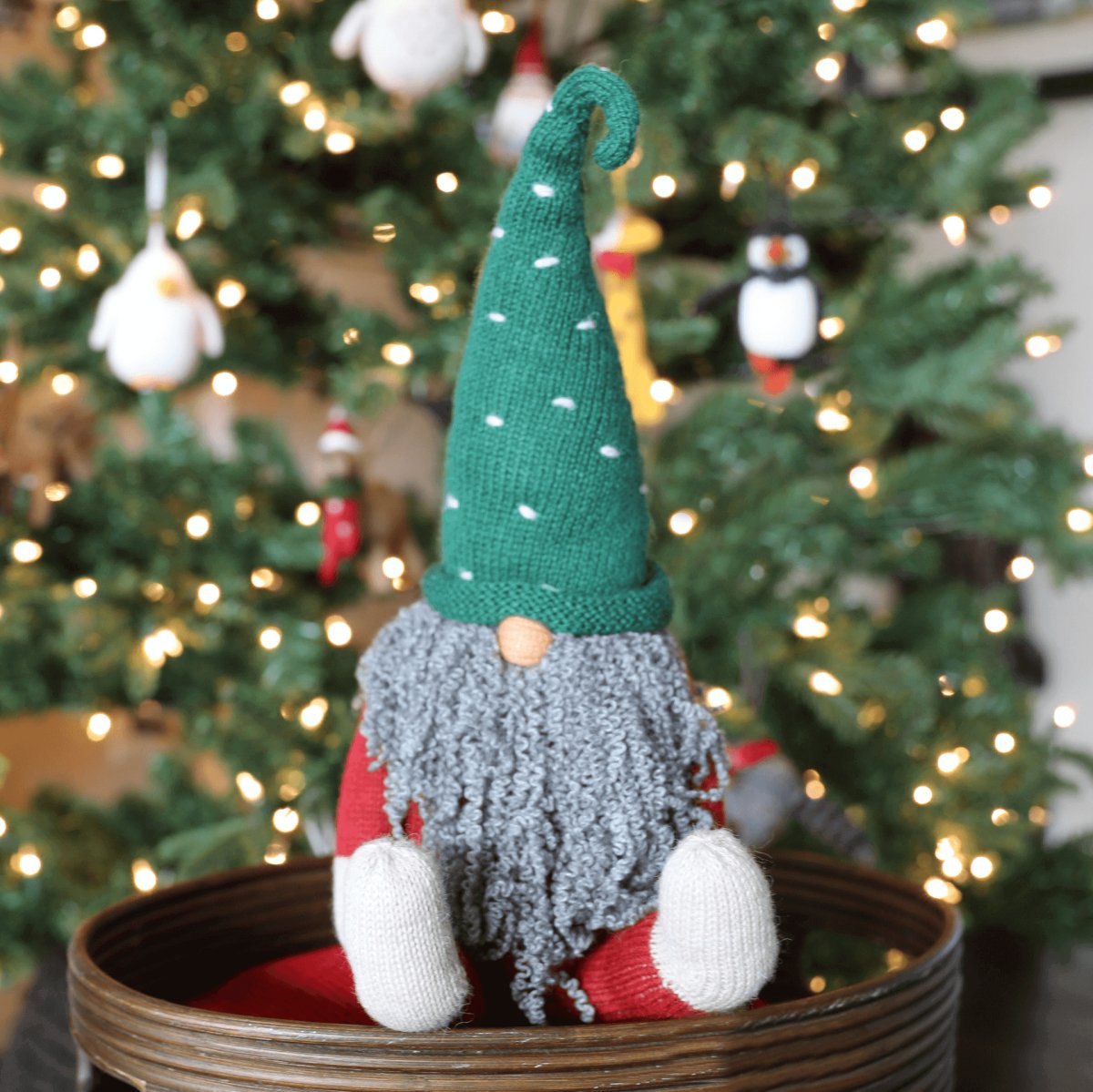 Handmade Artisanal Sitting Christmas Gnome 15" - Hearth Home & Living