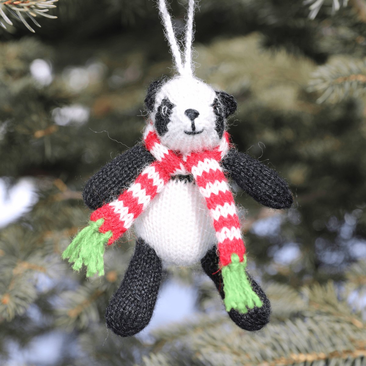 Handmade Crochet Christmas Panda Ornaments - set of 2 - Hearth Home & Living