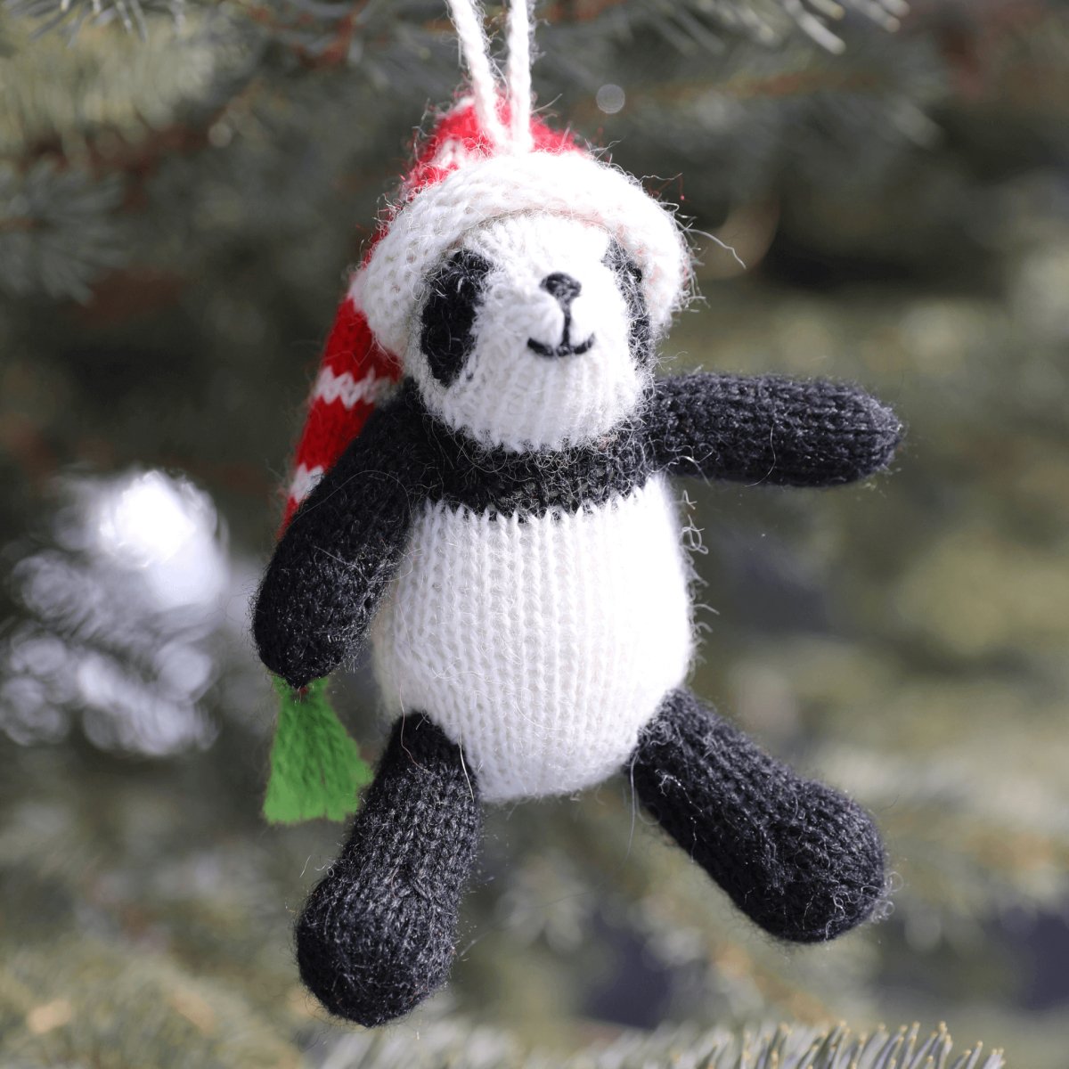 Handmade Crochet Christmas Panda Ornaments - set of 2 - Hearth Home & Living