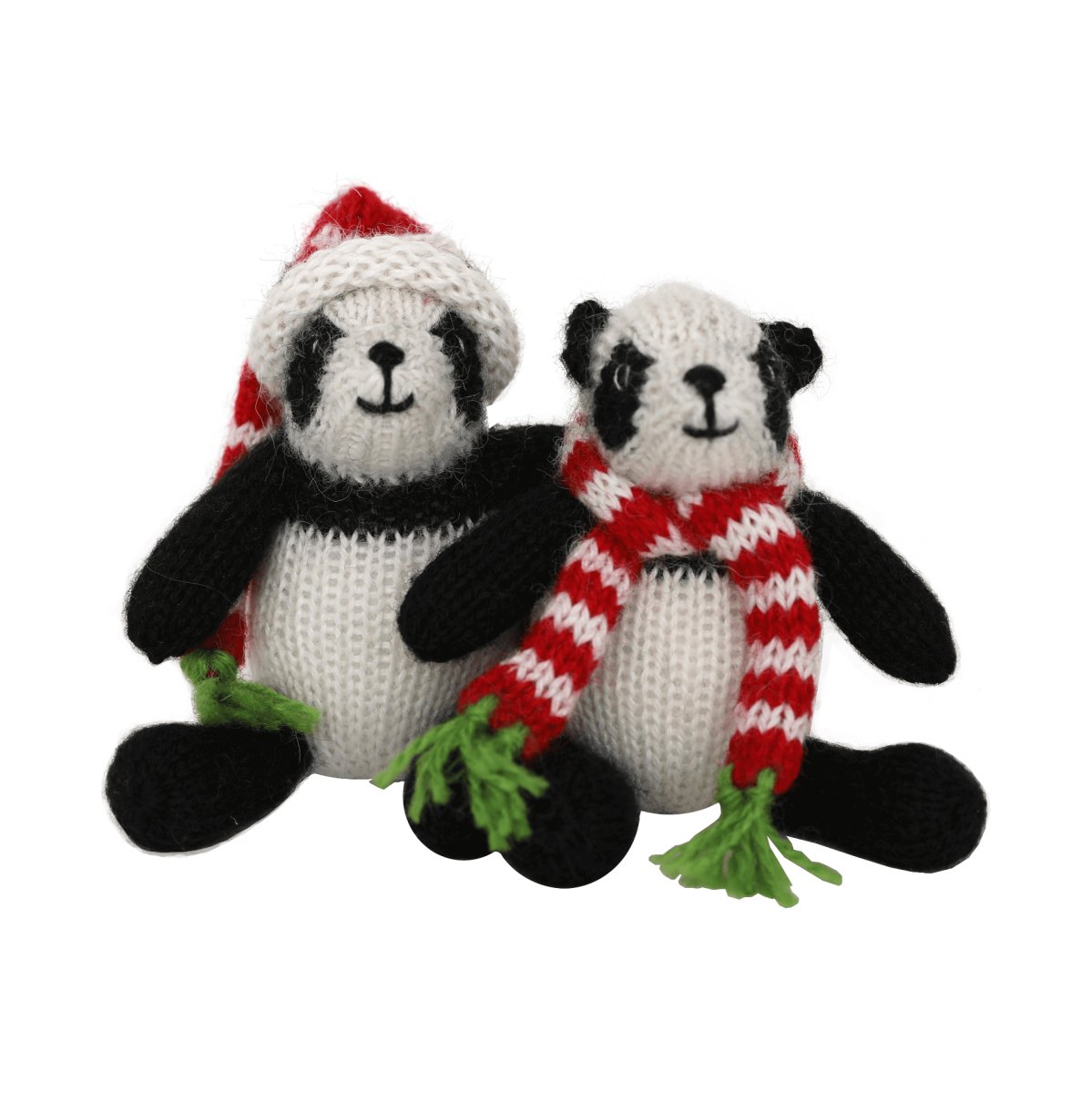 Handmade Crochet Christmas Panda Ornaments - set of 2 - Hearth Home & Living