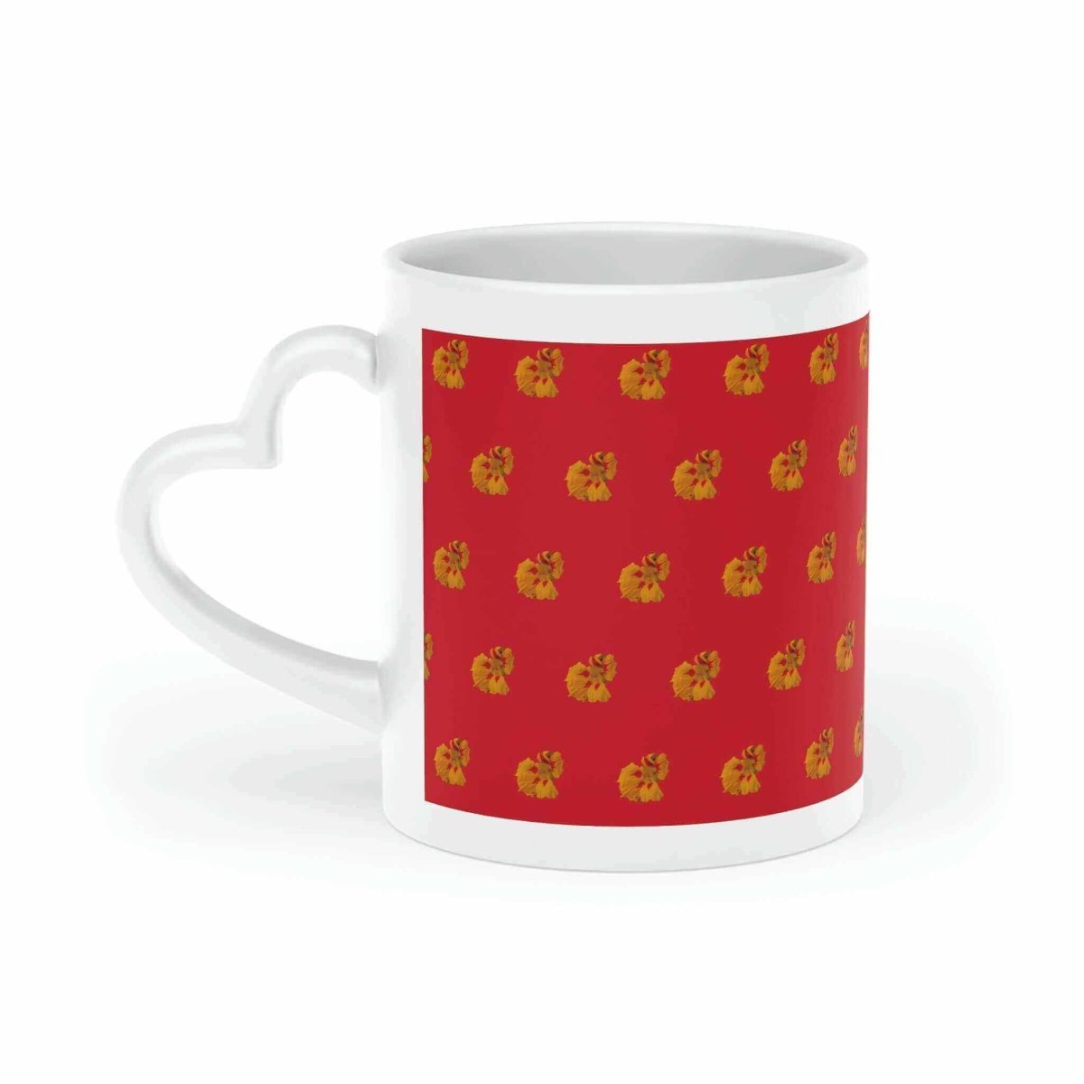 Heart - Shaped Mug - Nasturtium Design, 11 oz. - Hearth Home & Living