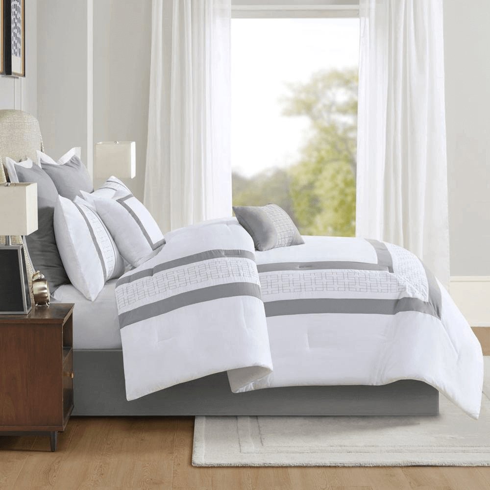 Hotel Inspired Comforter Set, Full/Queen, White - Hearth Home & Living