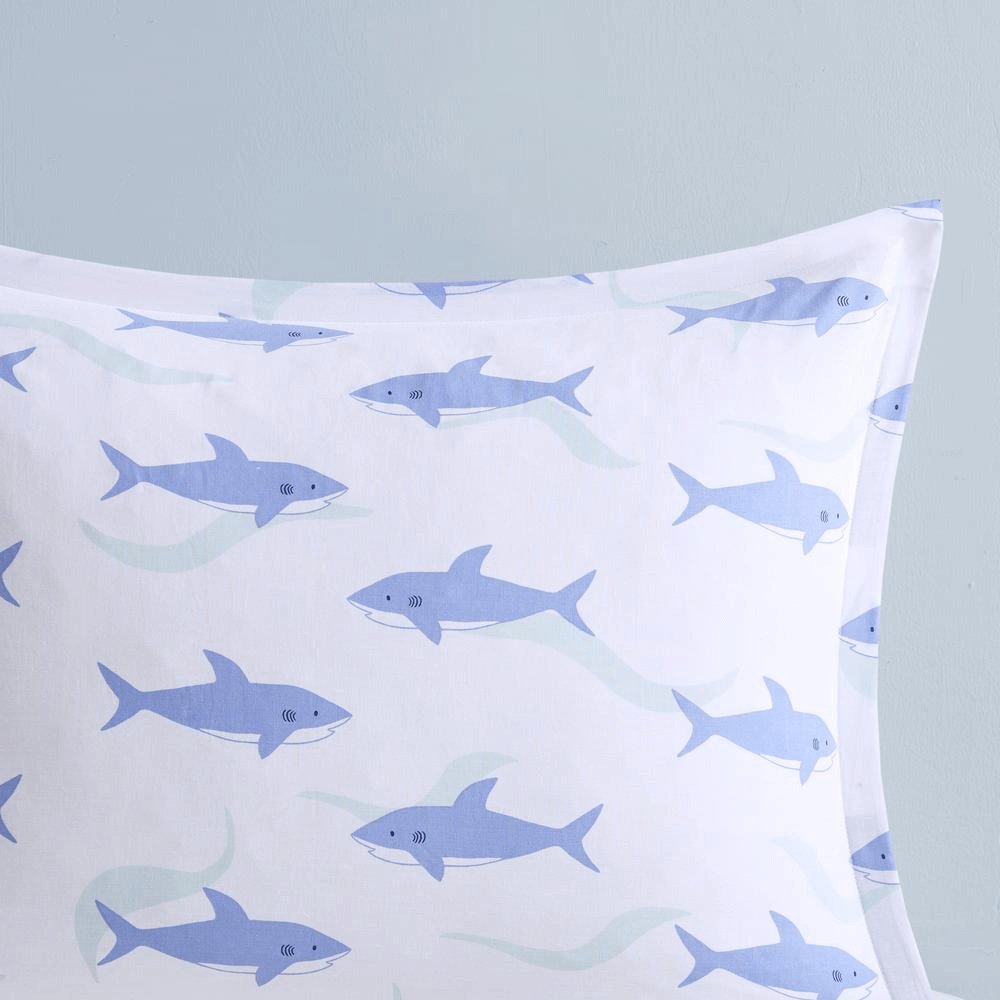 Kids' Cotton Stripe & Shark Comforter Set - Hearth Home & Living