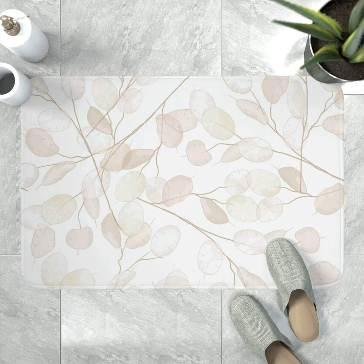 Lunaria Floral Bath Mat - Hearth Home & Living