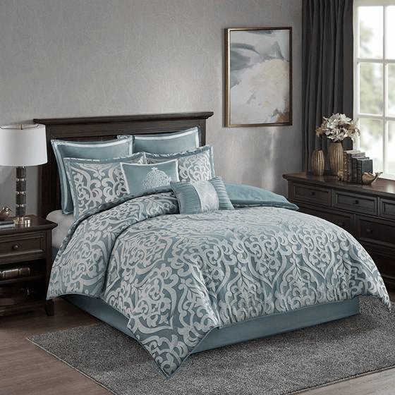 Luxurious 8 Piece Jacquard Comforter Set - Odette - Hearth Home & Living