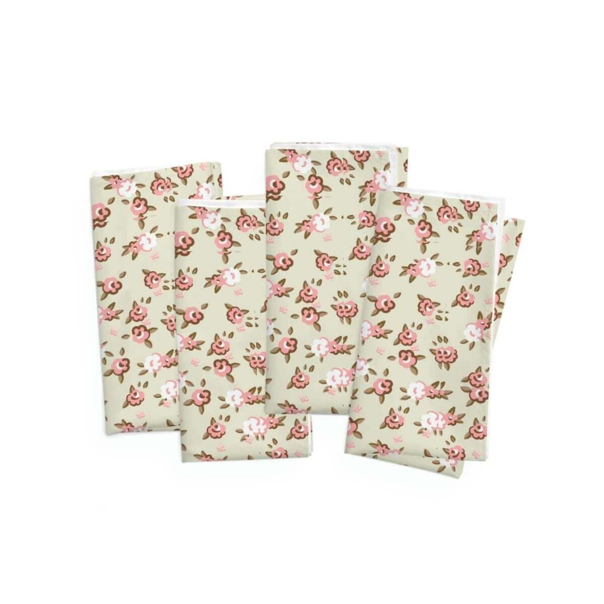 Mint & Pink English Rose Napkins Set| Hearth Home & Living - Hearth Home & Living